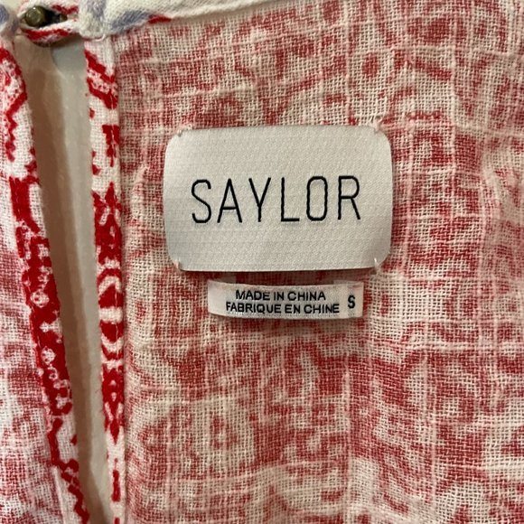 Saylor Red, White and Blue Boho Romper with Red Tassels in Size Small - Picture 9 of 9